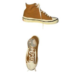 Marni golden rod mustard brown high top converseesque patent sneakers 38 8